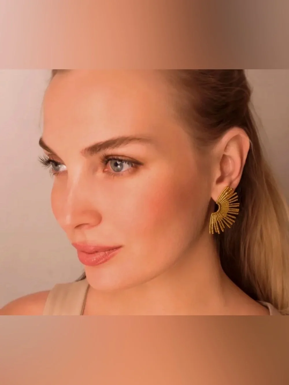Gold Sunburst Earrings